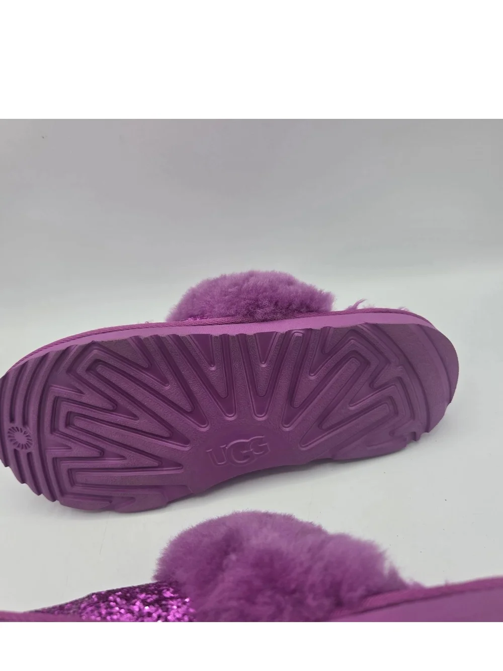UGG Kids Cozy II Scuff Slipper Purple Glitter Girls Size 5 Womens 6.5